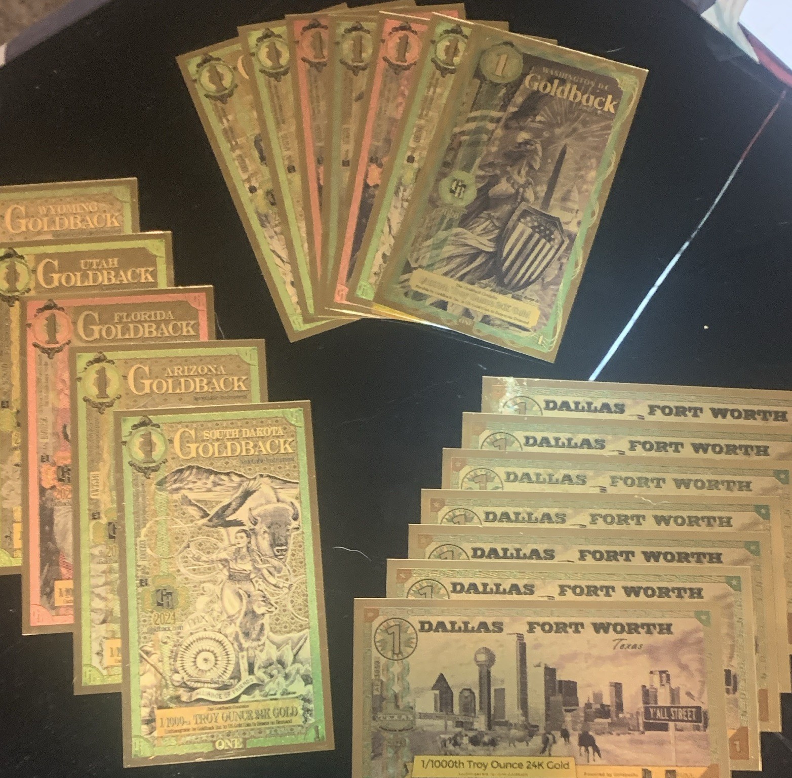 Goldback 2024 24K Gold Foil Notes Mixed Lot