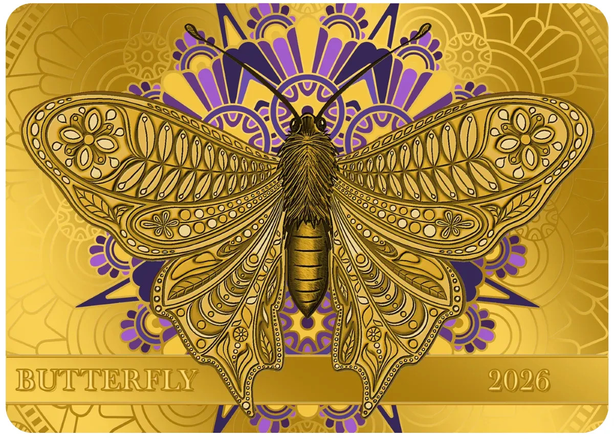 2026 Samoa Spirit Animals Collection Butterfly 1/200 oz Gold Proof-like Coin