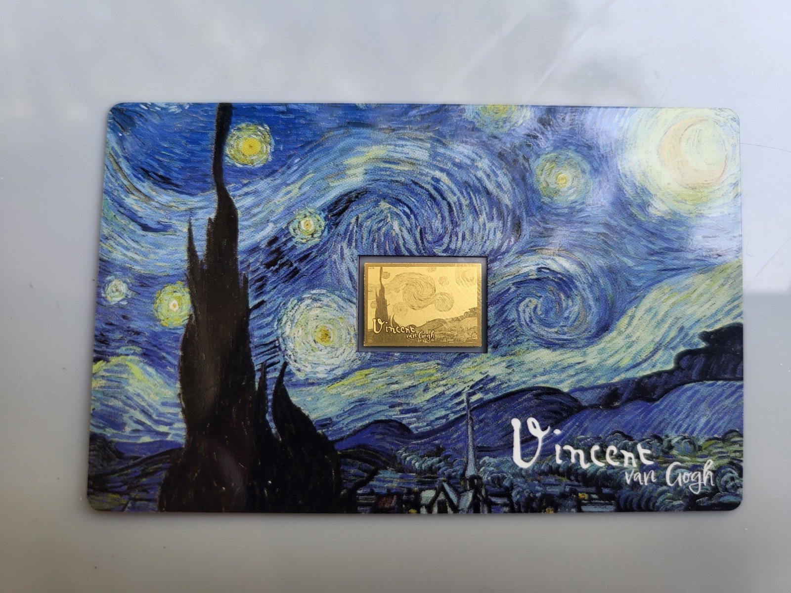 Vincent Van Gogh Starry Night 1/1000 Oz .999 Gold in Coin card