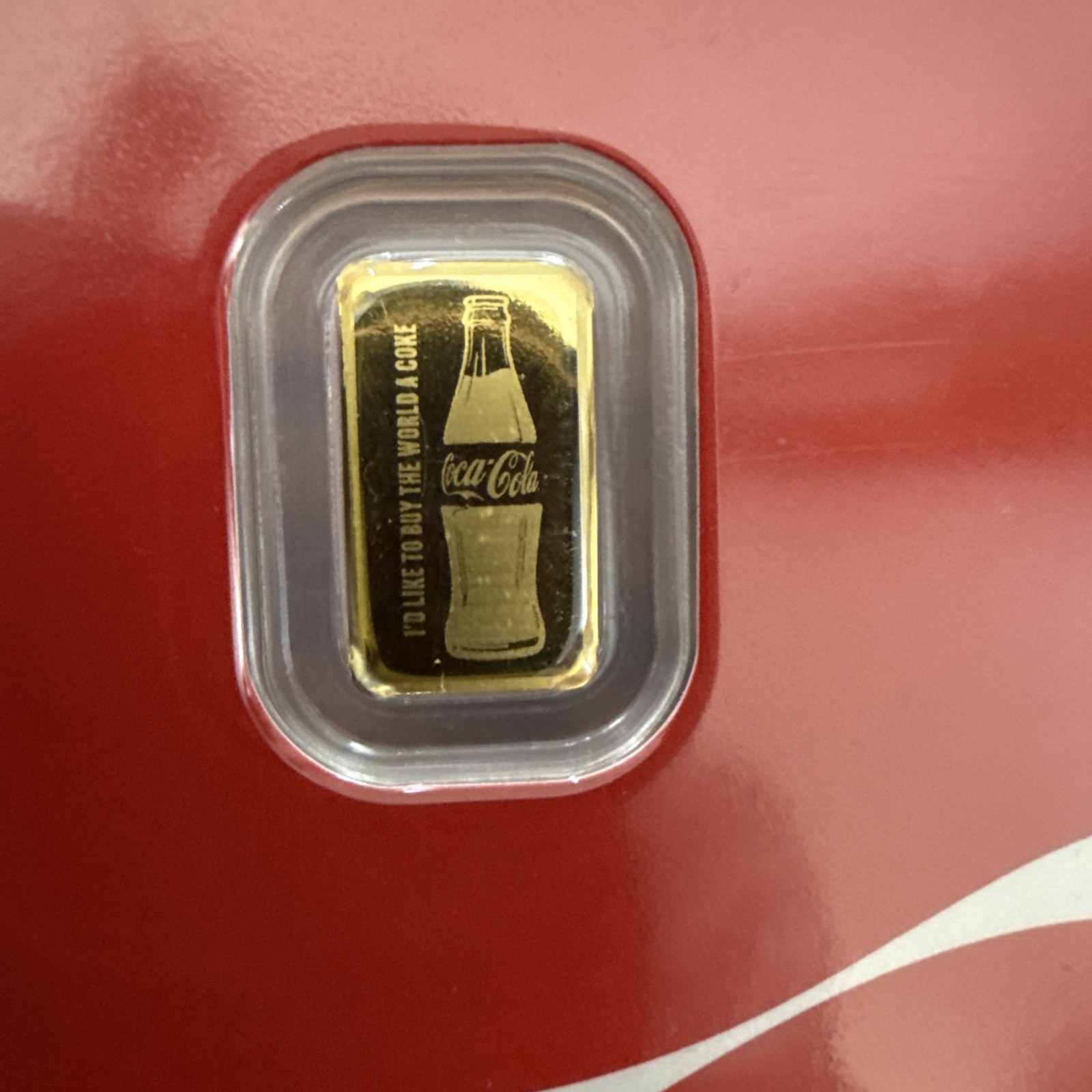Coca-Cola 1/2 Gram Gold Bar .9999 Fine Gold in Assay Card