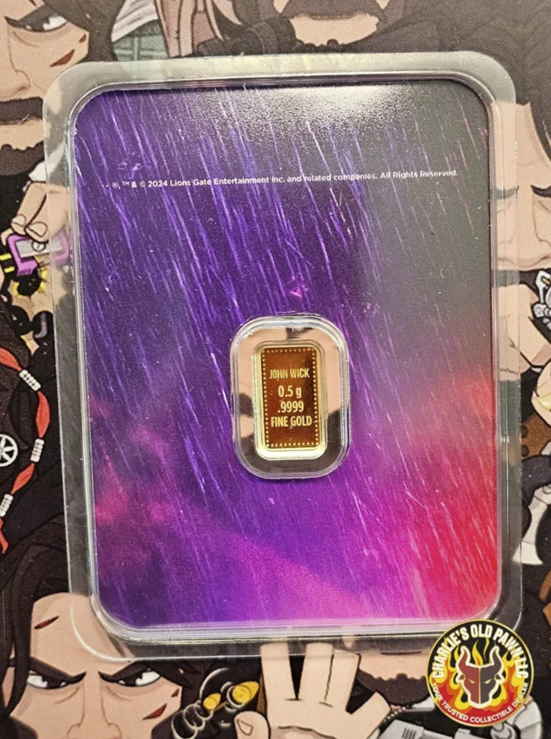 John Wick 1/2 gram .9999 Gold Bar in TEP