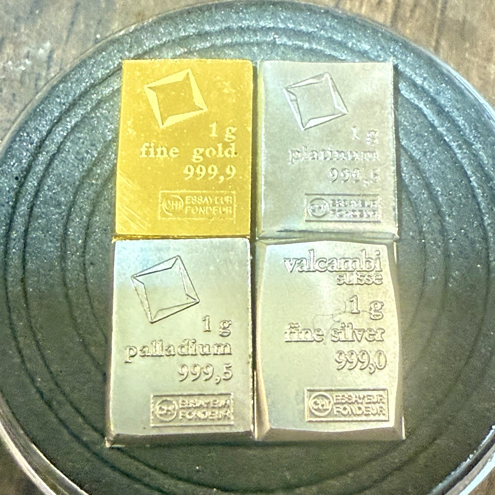 1 Gram Gold Platinum Palladium Silver Gram From CombiBar Lot 4g Total (4x1g)
