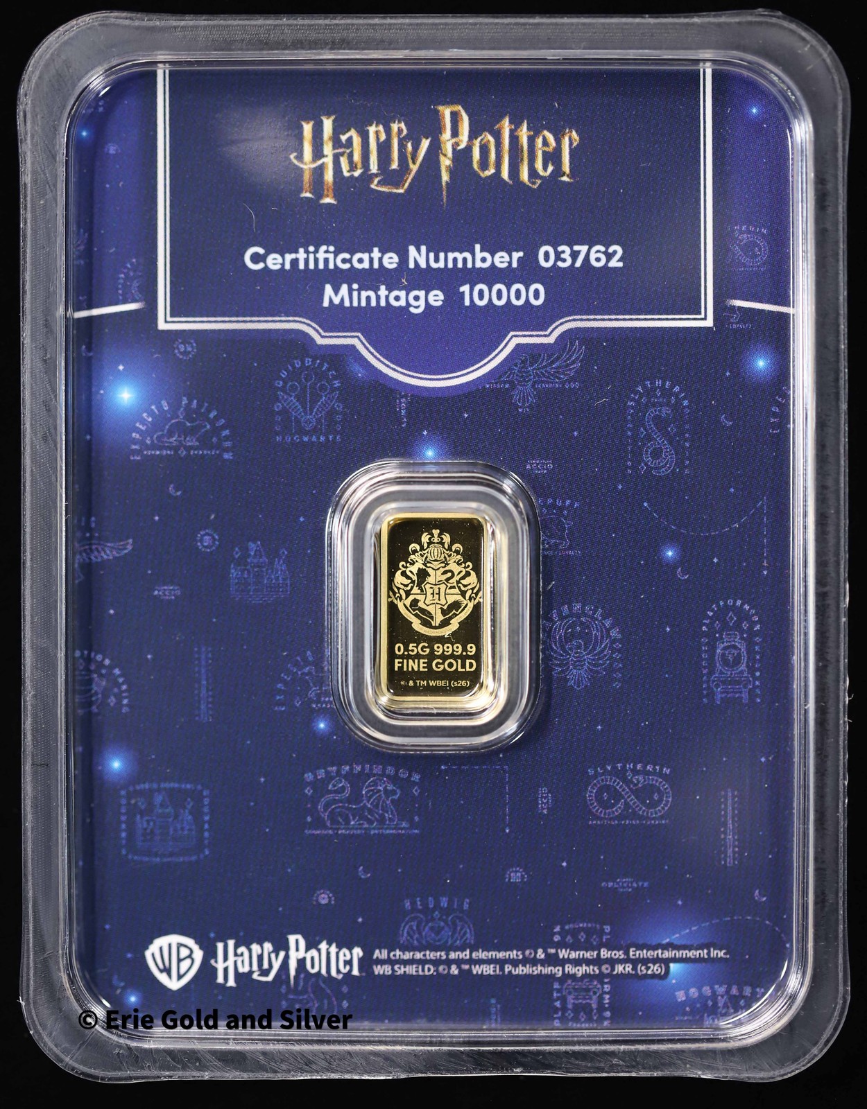 2026 PAMP Suisse Harry Potter 25th Anniversary 0.5g Gold Bar in Assay Card