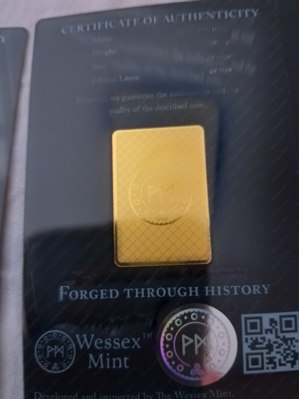 6 WESSEX MINT 24 CT GOLD SMALL BULLION BARRS