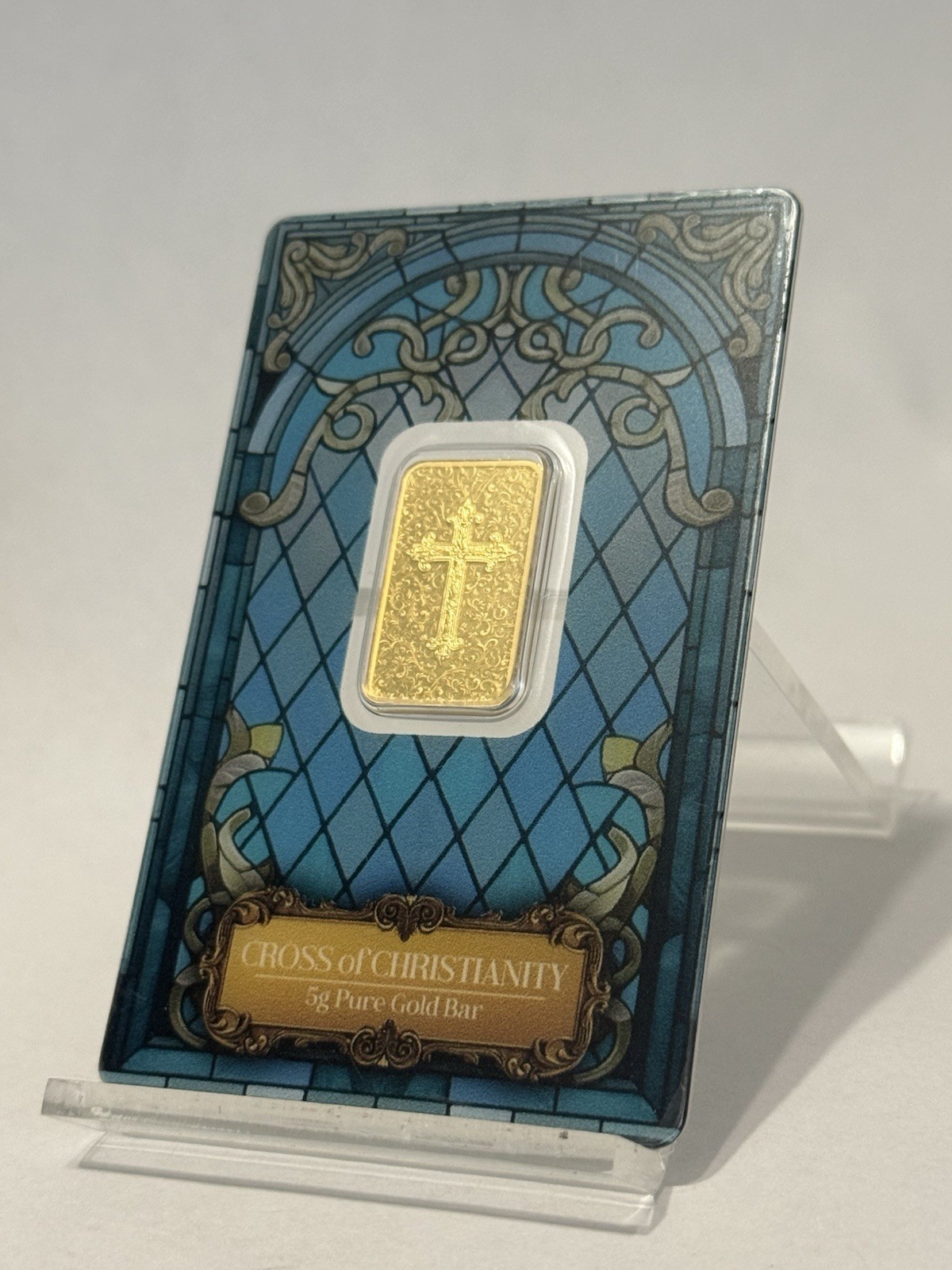2025 5 g Gram .9999 Gold Bar PAMP Suisse Cross of Christianity in Assay & Sleeve