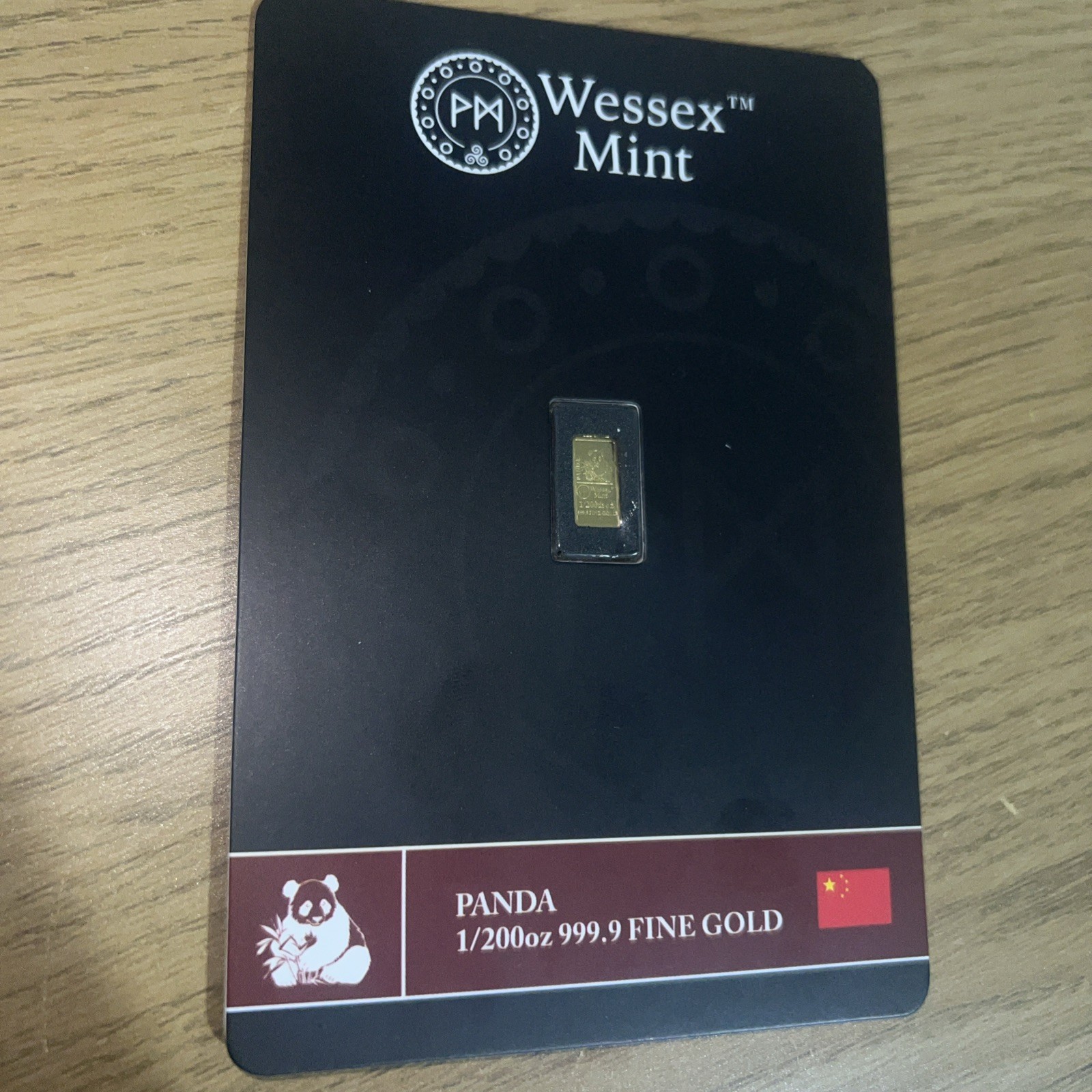 Wessex Mint Panda 1/200oz 999.9 Fine Gold Sealed Bullion Bar