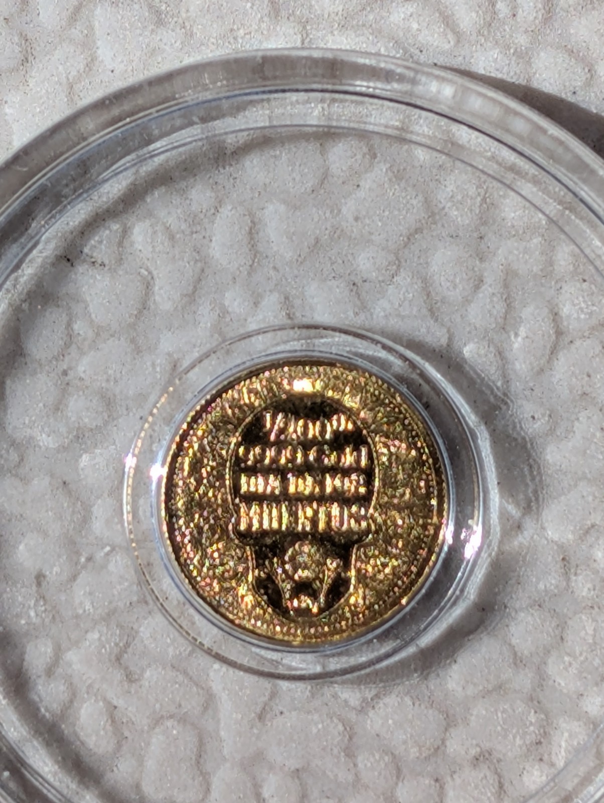 1/200th oz .9999 Fine GOLD Sugar Skull Dia De Los Muertos in Capsule Gold Is Up!