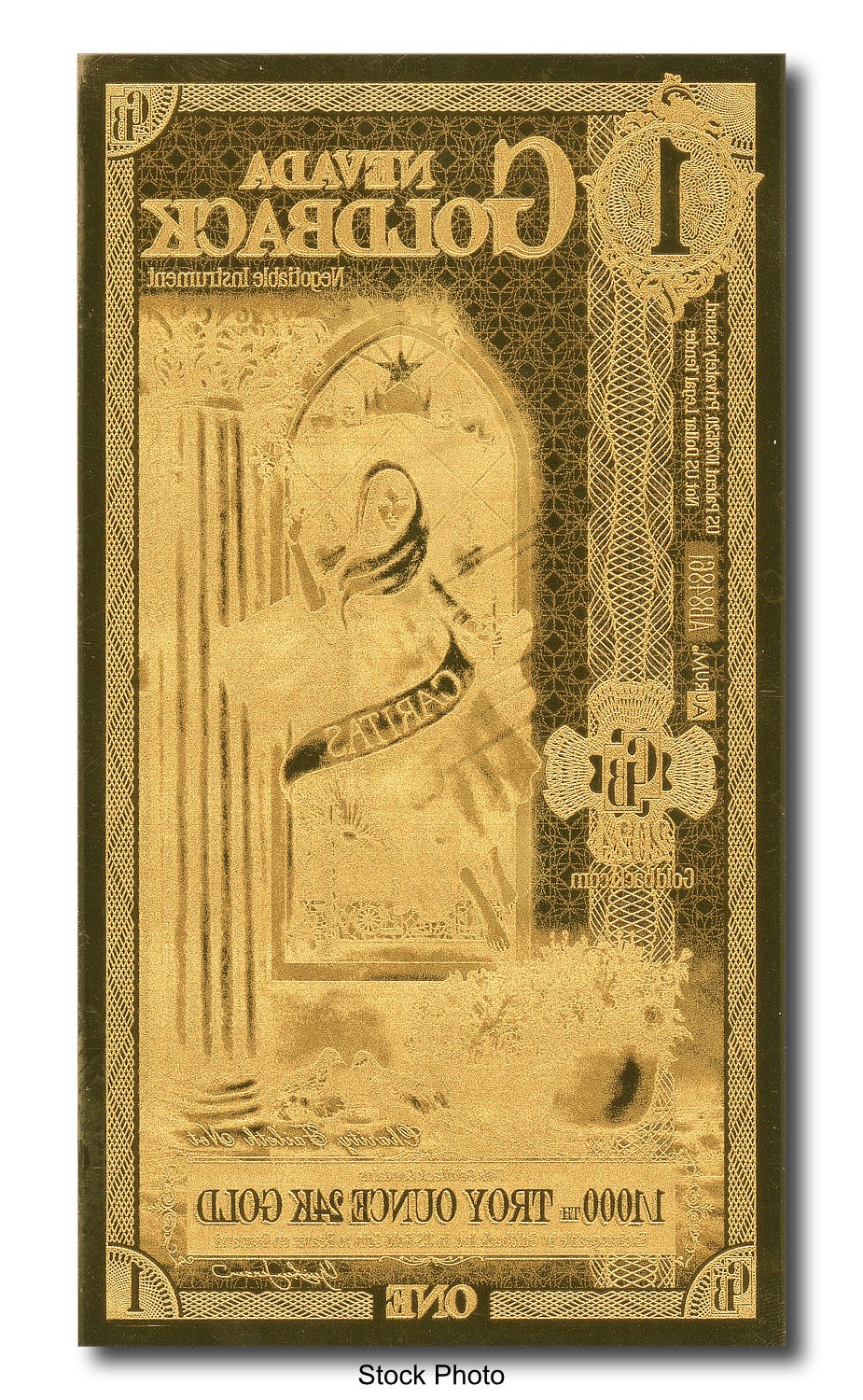 2024 Aurum 1 GB Nevada 1/1000 oz 24K Gold Foil Note Limited Edition One Goldback