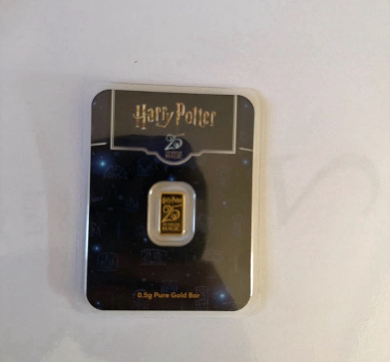 0.5g 999.9 Fine Gold 25th Anniversary of Harry Potter Bars. Brand New Sealed