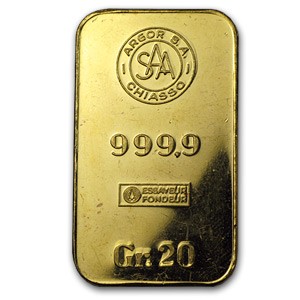 20 gram Gold Bar – Argor S.A. Chiasso