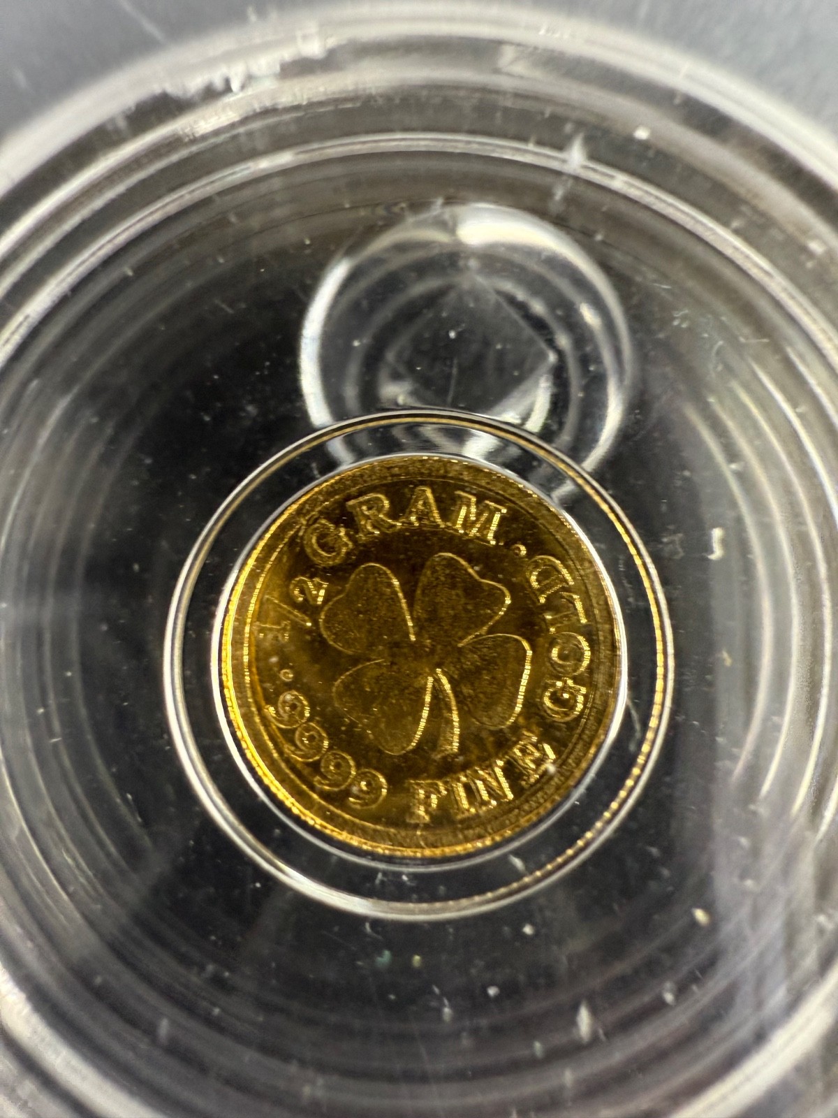 GOLD ICG-MS70 Monarch Mint 1/2 Gram Clover Gold .9999