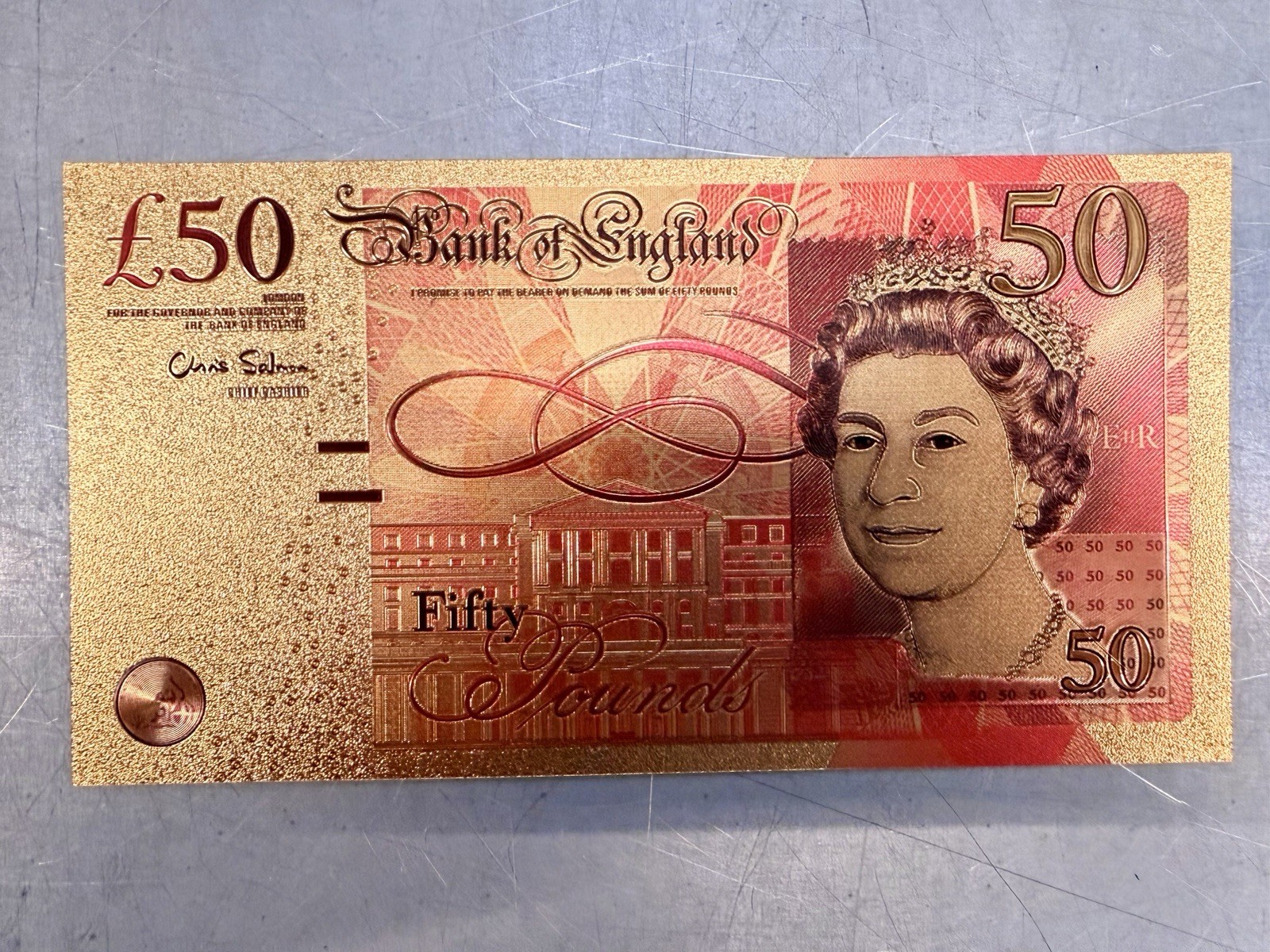 UK British Banknotes 24K Gold Foil Bullion Bar Set