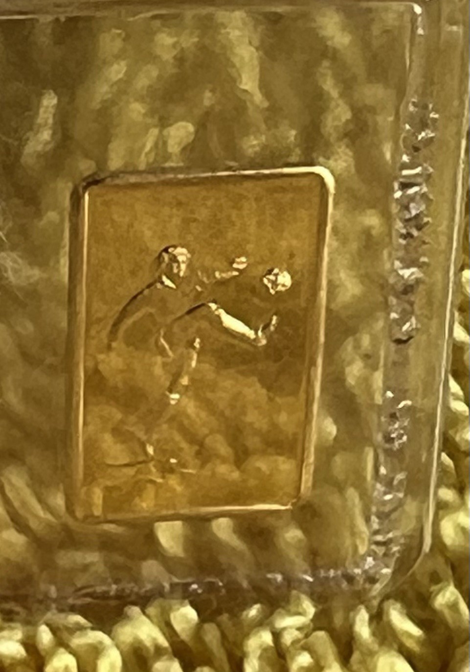 Vintage PAMP Suisse 1 Gram Soccer / Football player 24K Gold Bar – Free Ship!