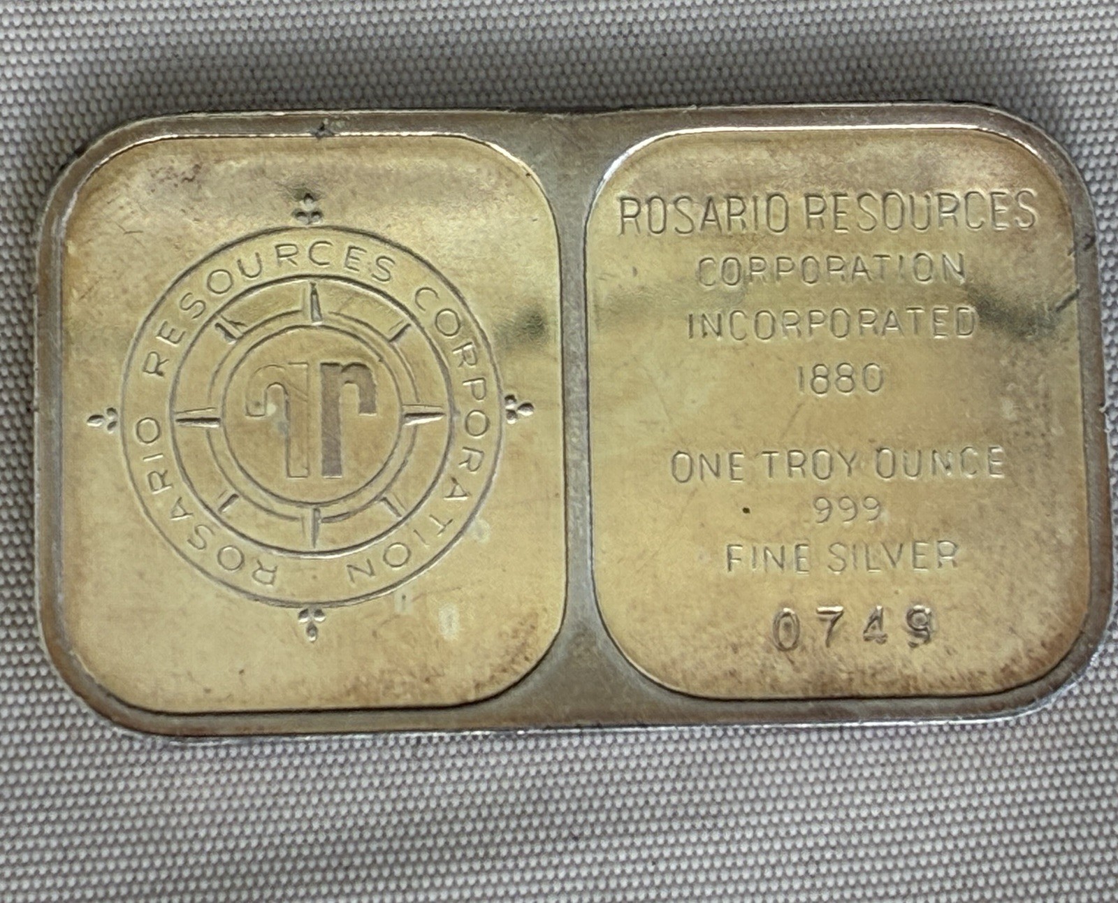 1977 Rosario Resource – Canada – 1 oz .999 Silver Art Bar – Canadian Beaver