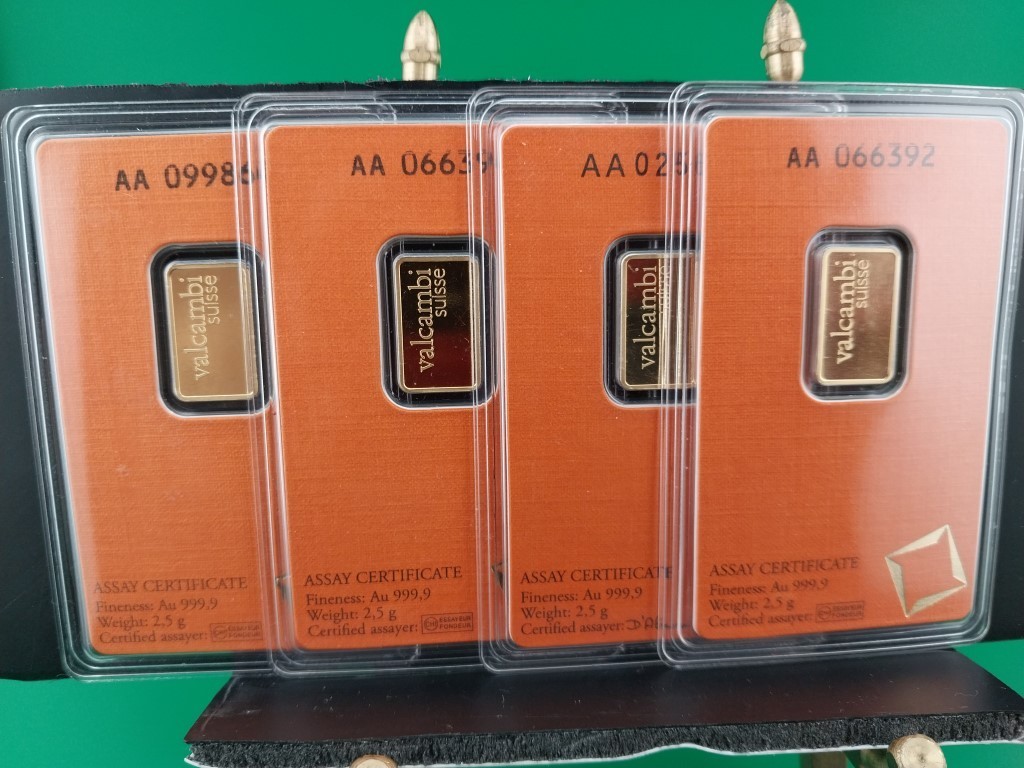2.5 gram Gold Bar – Valcambi Suisse – 999.9 Fine in Sealed Assay ~ 1 piece