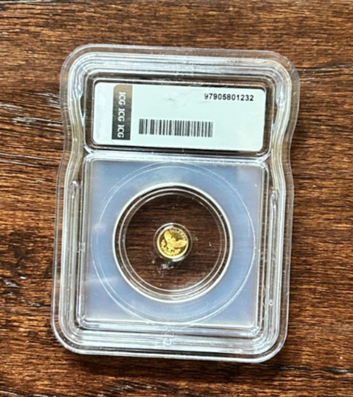 ICG MS70 Libertad Design 1/500th Oz Pure .999 Fine Gold – Mexico Label