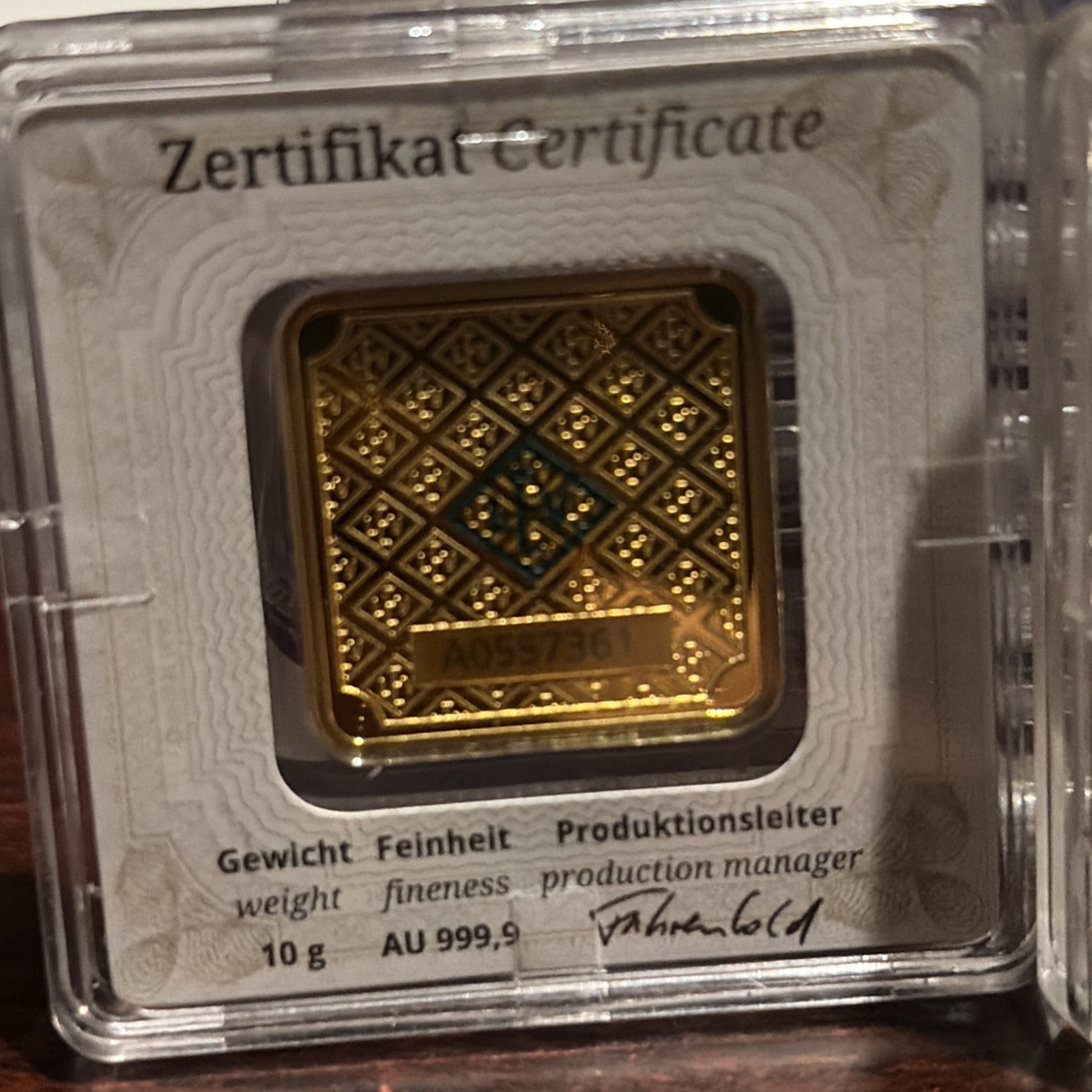 2x 10 Gram Geiger Gold Edelmetalle Square Bar 1x Beautiful Rare! 20 Gram Total