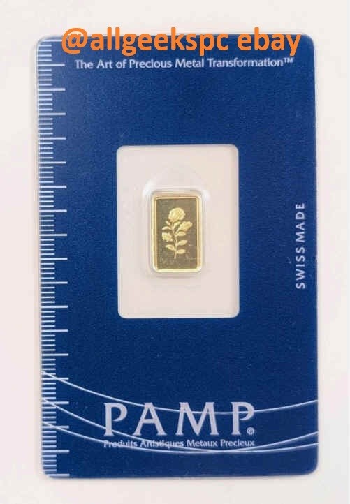🔥1 GRAM PAMP SUISSE GOLD ROSE .999 FINE WITH ASSAY CARD COA CERTIFICATE🔥