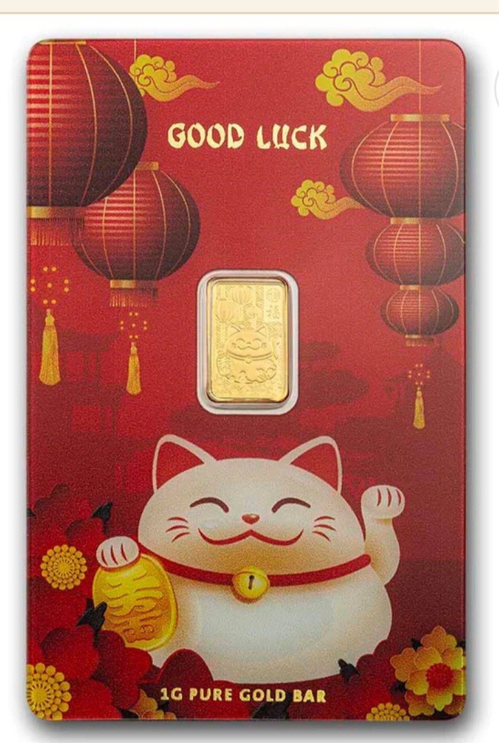 Super LOW Mintage of 3,000 Worldwide Pamp 1 Gram Gold Lucky Cat- Ships Next Week