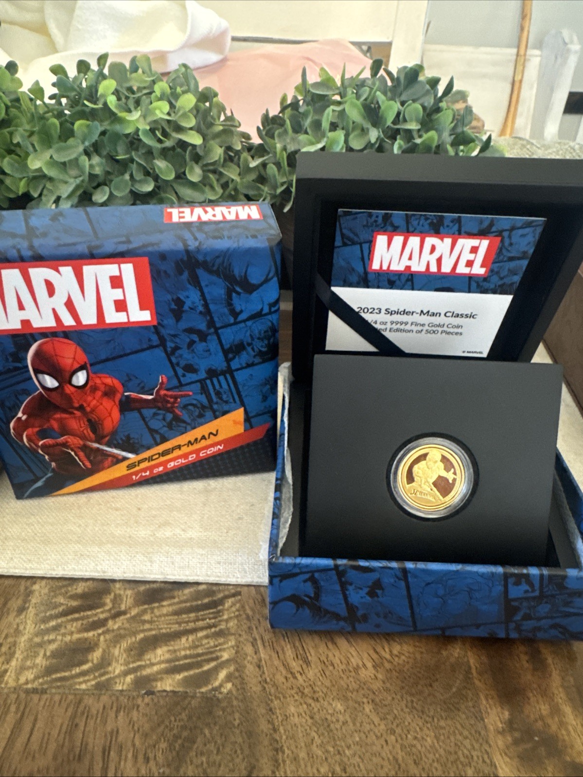 🕷️Marvel Spider-Man🕷️1/4 oz Gold Proof Coin Limited Edition 💥 COA #286