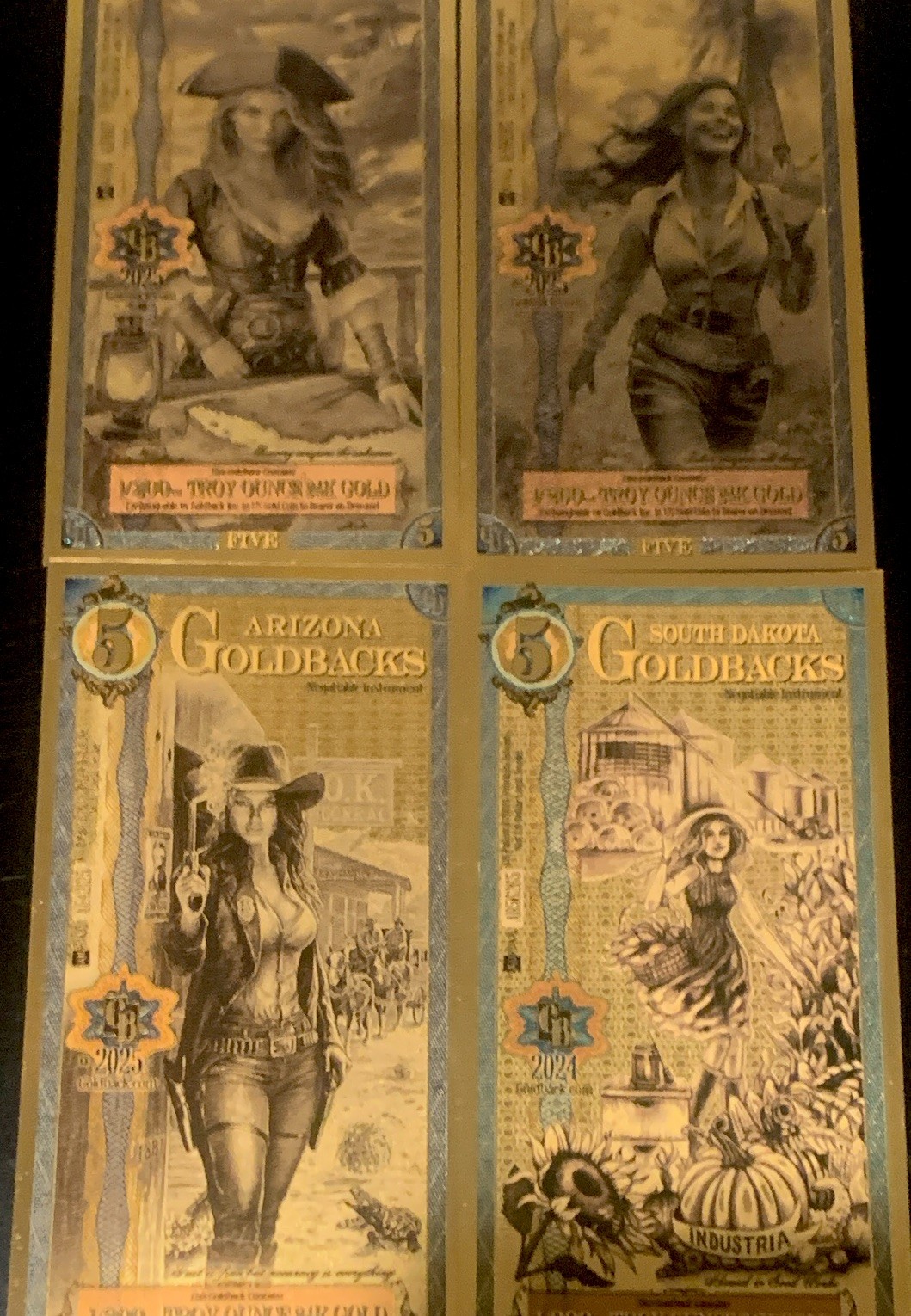 Goldback 2024 24K Gold Foil Notes Mixed Lot