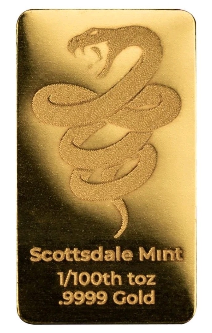 2025Lunar Year of the Snake 1/100 Oz .9999 Gold Bar in Card 167/888 Low Mintage