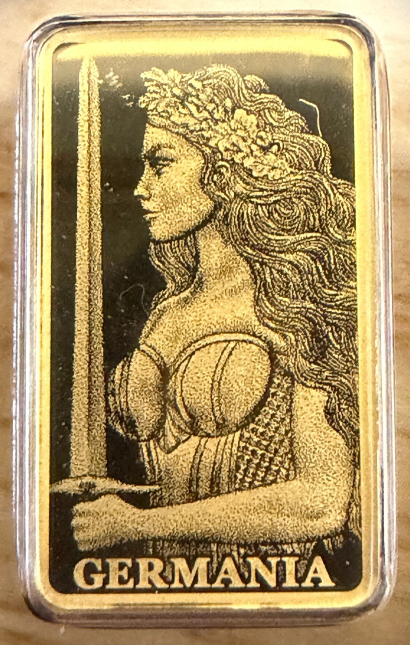 1/200 oz Gold Bar Germania Mint .9999 Fine Gold Proof w/ Assay Card Certified