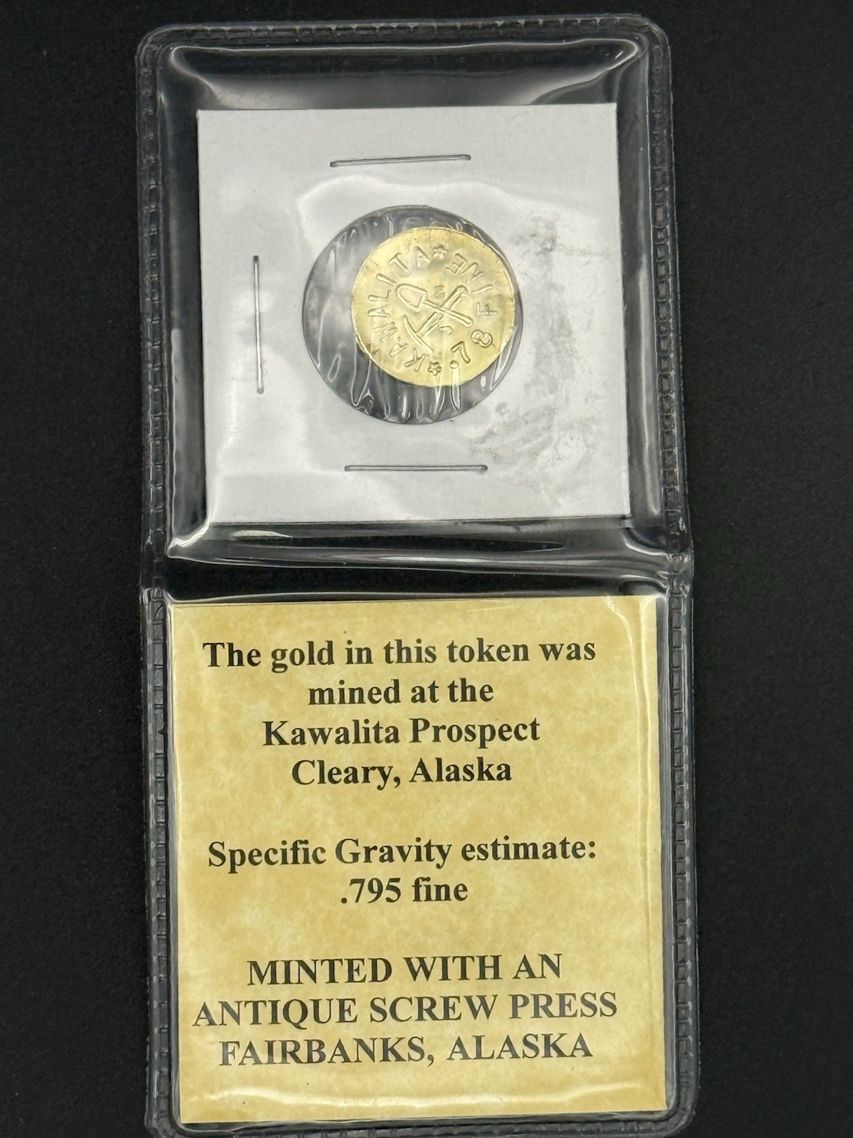 1/20 Oz Gold Round From Alaskan Mine : 0.795 Fineness. Unique Piece! Must Have!!