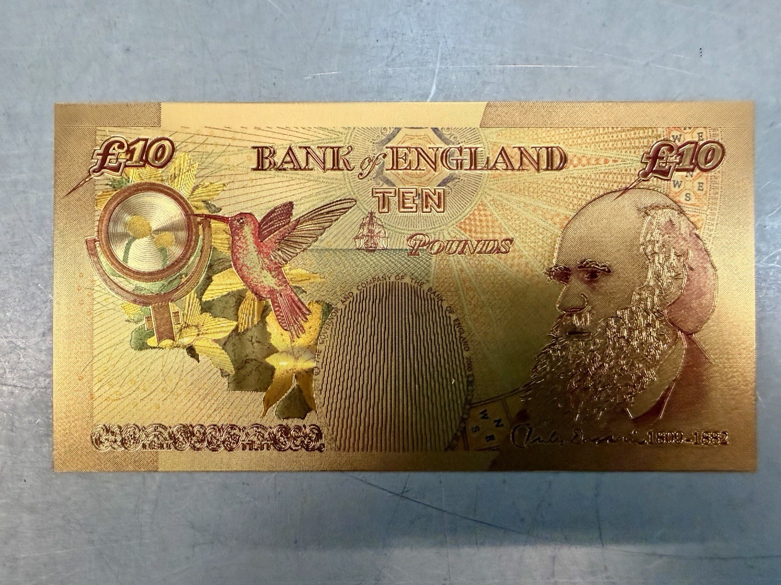 UK British Banknotes 24K Gold Foil Bullion Bar Set