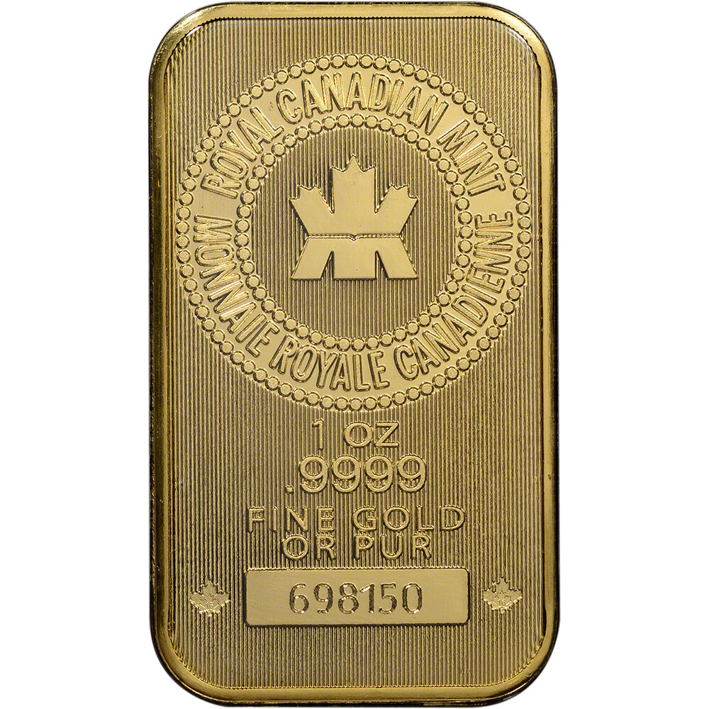 1 oz. Gold Bar – Royal Canadian Mint (RCM) – .9999 Fine in Assay