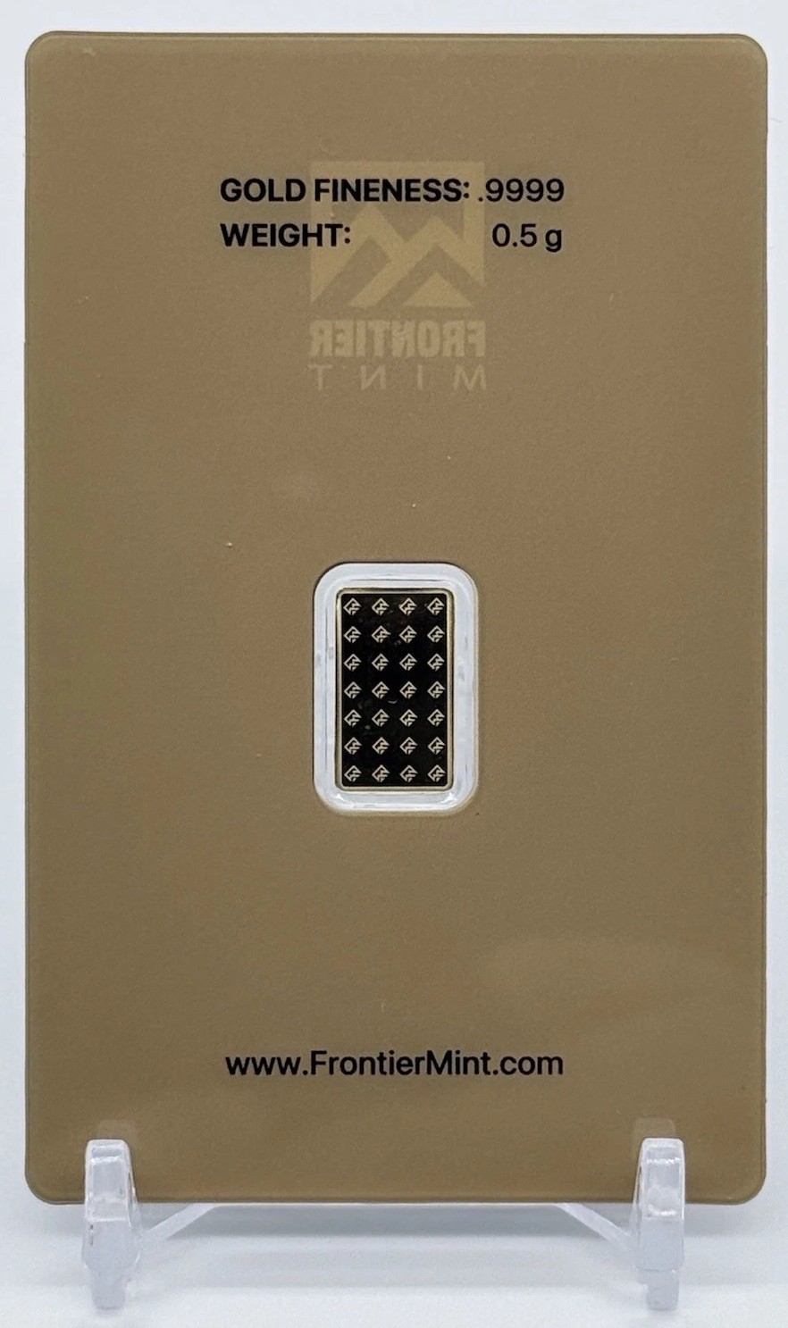 Frontier Mint 0.5g Gold Bar .9999 Fine Pure Gold Sealed In Assay Card 1/2 Gram