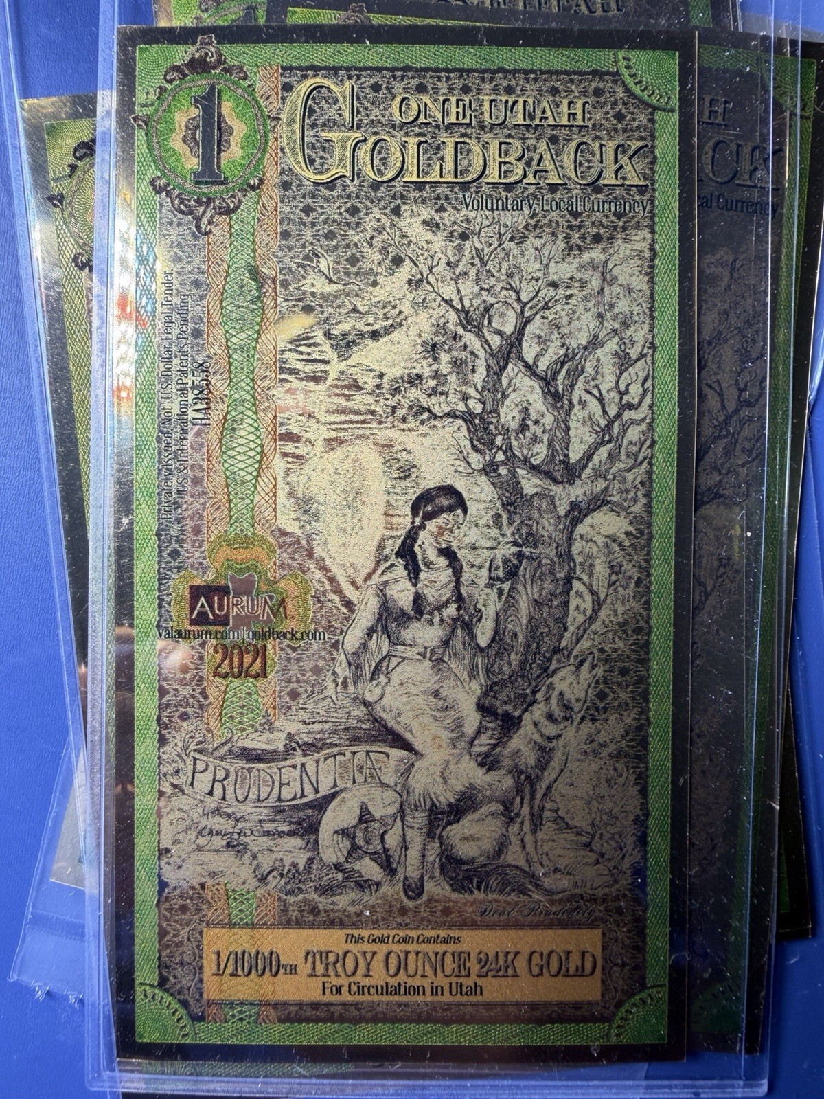 Lot Of (5) 1 Utah Goldbacks – Aurum Gold Foil Notes (24k) 1/1000 Oz 24K UNC