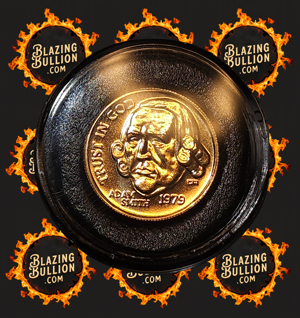 Vintage 1979 Gold Standard 1/10 oz Gold Round – Adam Smith (Trust in God)