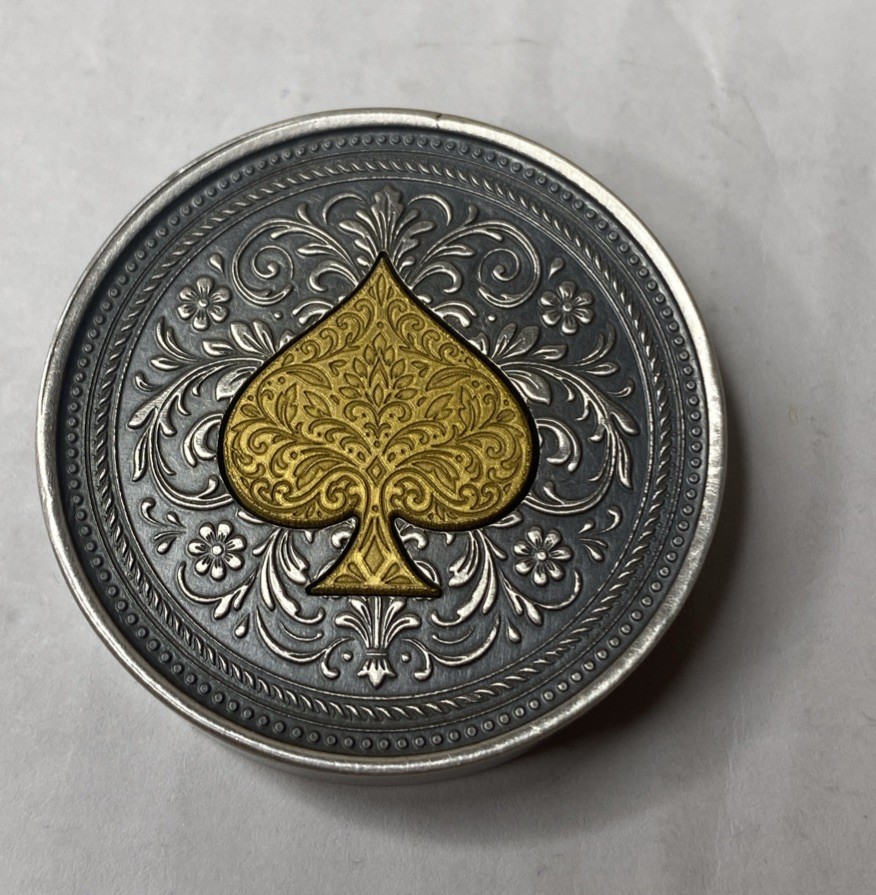 1/10oz Gold 3oz Silver Lucky Rips High Roller Roulette Wheel SPADES #33