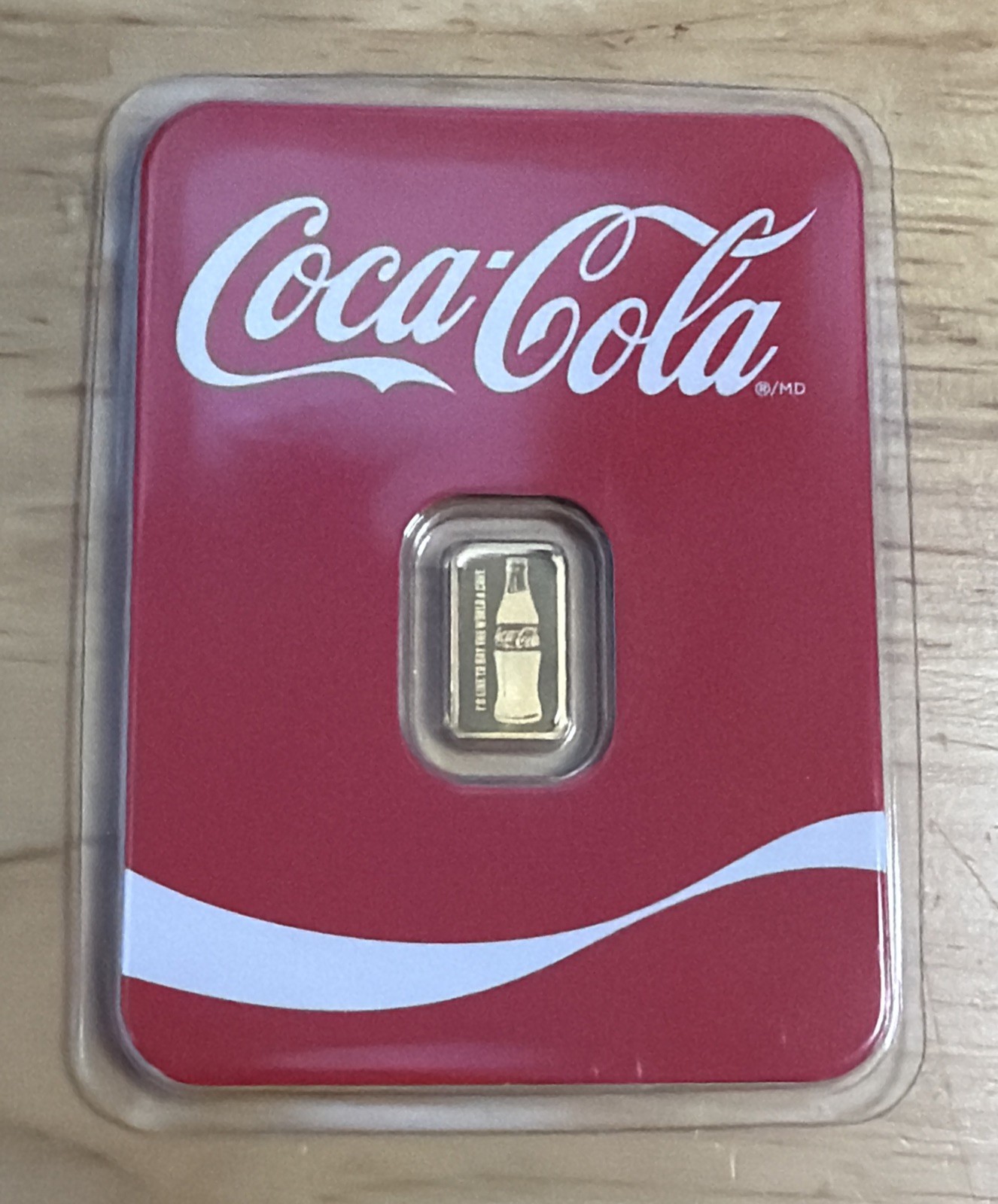 Coca-Cola 1/2 .5 Gram Gold Bar .9999 Fine Gold in Assay Card Collectible