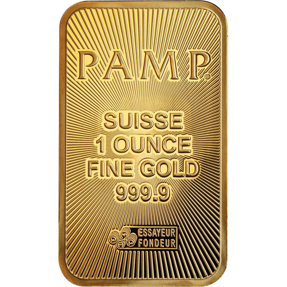 1 oz Gold Bar – PAMP Suisse – 999.9 Fine in Sealed Assay