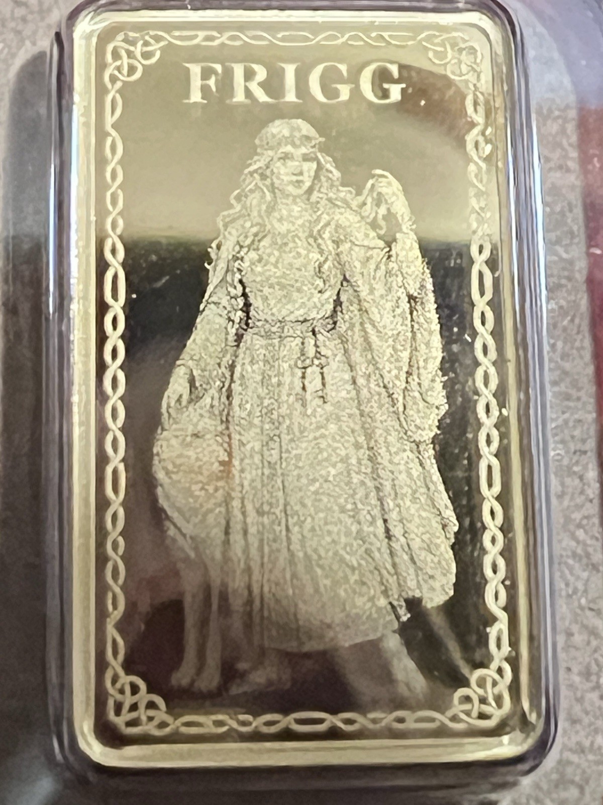 Germania Mint 1/100 oz Gold Bar In Assay 999.9 Fine Gold Frigg Bar