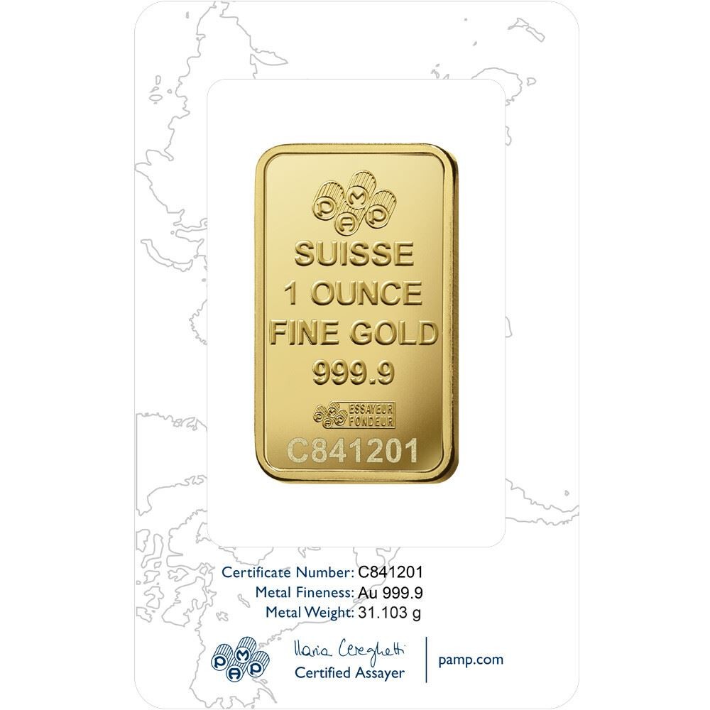 1 oz Gold Bar – PAMP Suisse – Rosa – 999.9 Fine in Sealed Assay