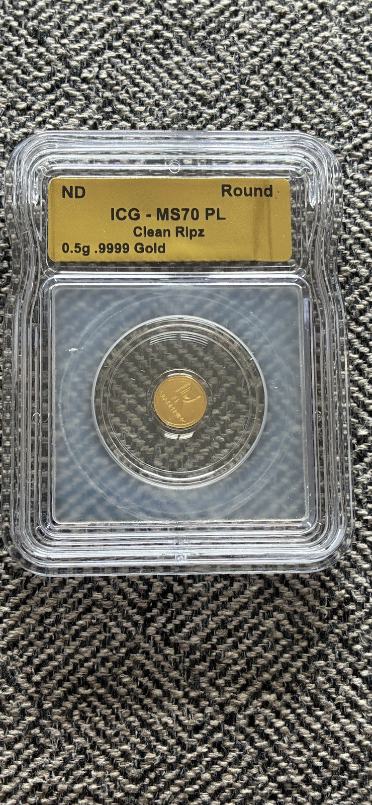 ICG Slabbed MS70PL 1/2 Gram Gold- .9999 Fine Gold Coin – Clean Ripz – 0.5g GOLD