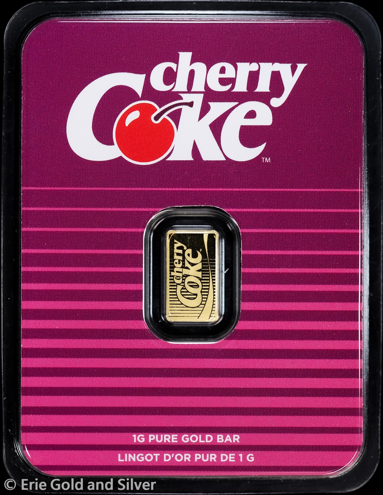 2025 Coca-Cola 40th Anniversary Cherry Coke 1g Gold Bar in OGP