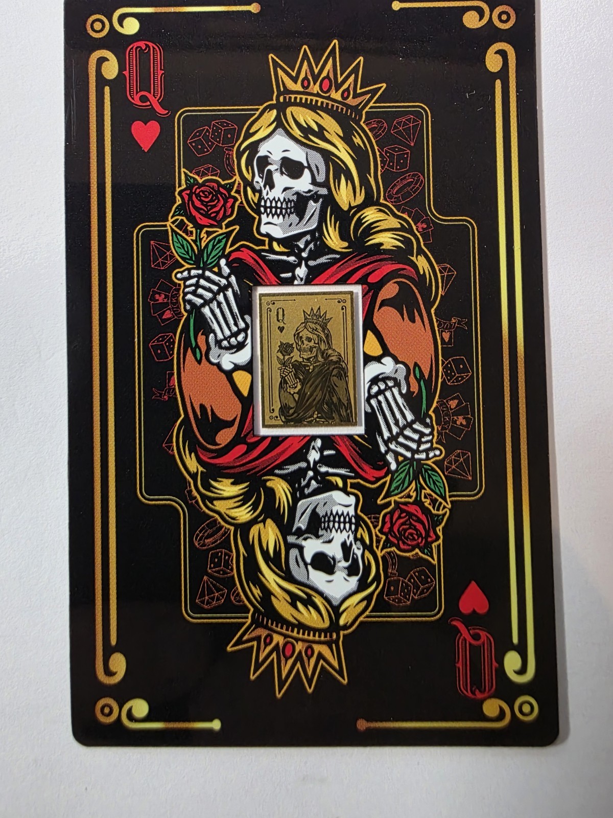 2025 Gabon Queen of Hearts Sugar Skull 1000 Francs 1/1000th Oz Gold 1 of 5000