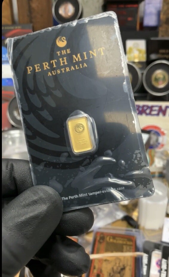 1 Gram 9999 Solid Gold Perth Mint Kangaroo Investor Ingot Bar Sealed Certified