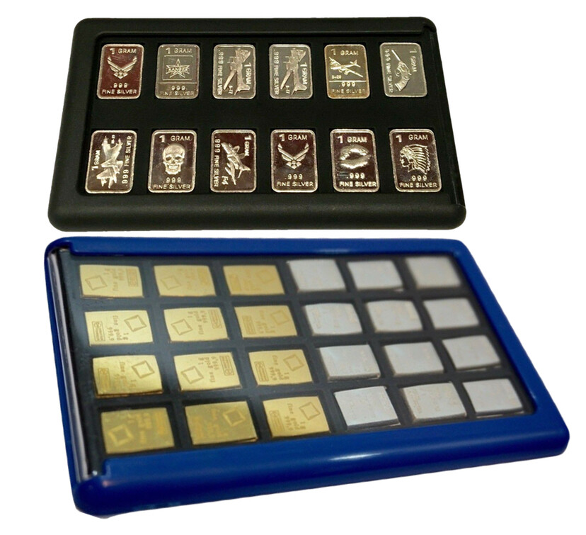 2 Element Cards Silver Valcambi Bullion Bar & 2 Bars Total Wallet Case