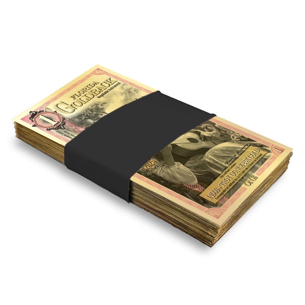 1 Florida Goldback Gold Note (100 Pack, New)