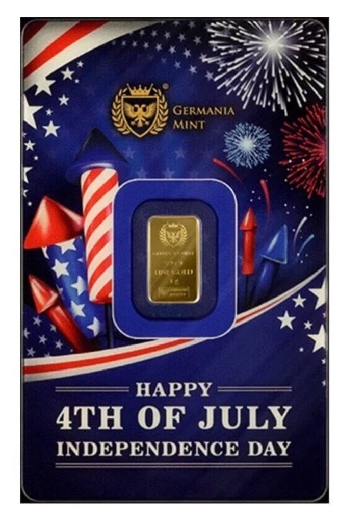 🇺🇸1 Gram Gold Bar-In Time For 250th Anniversary-July 4th Assay-Germania Mint