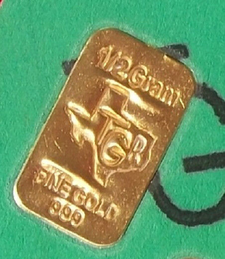 1 /2 GRAM GOLD BAR TGR PREMIUM BULLION 999.9 FINE CERTIFIED INGOT bin29