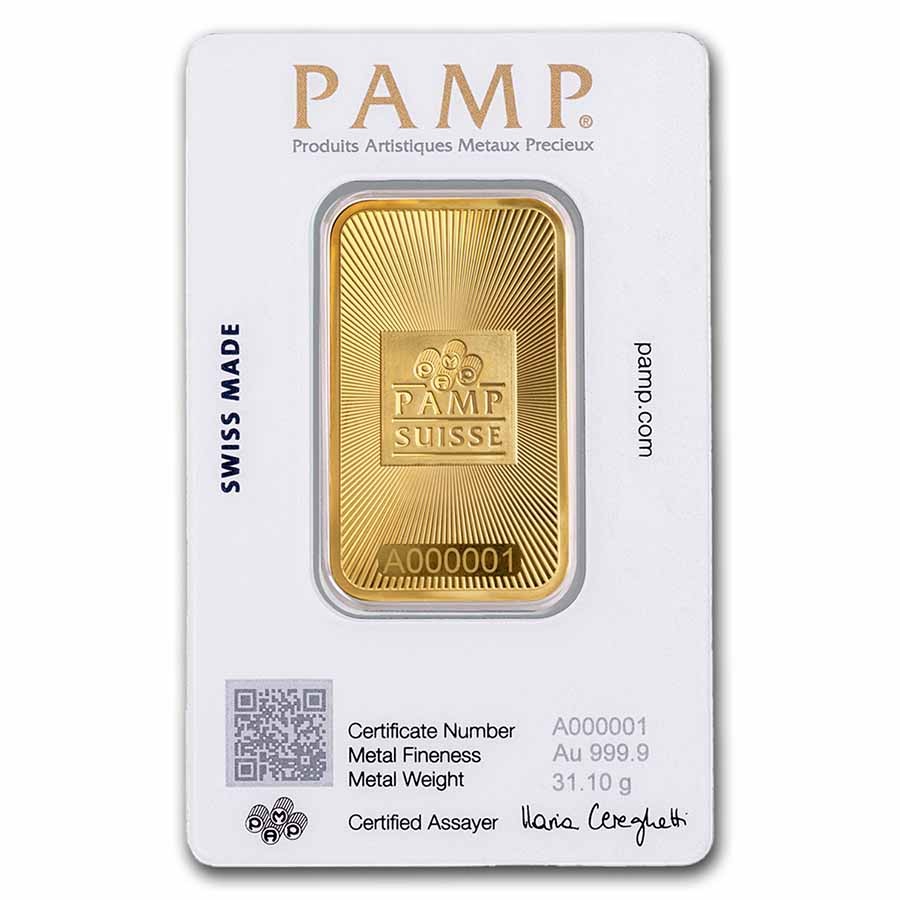 1 oz Gold Bar – PAMP Suisse (In Assay)