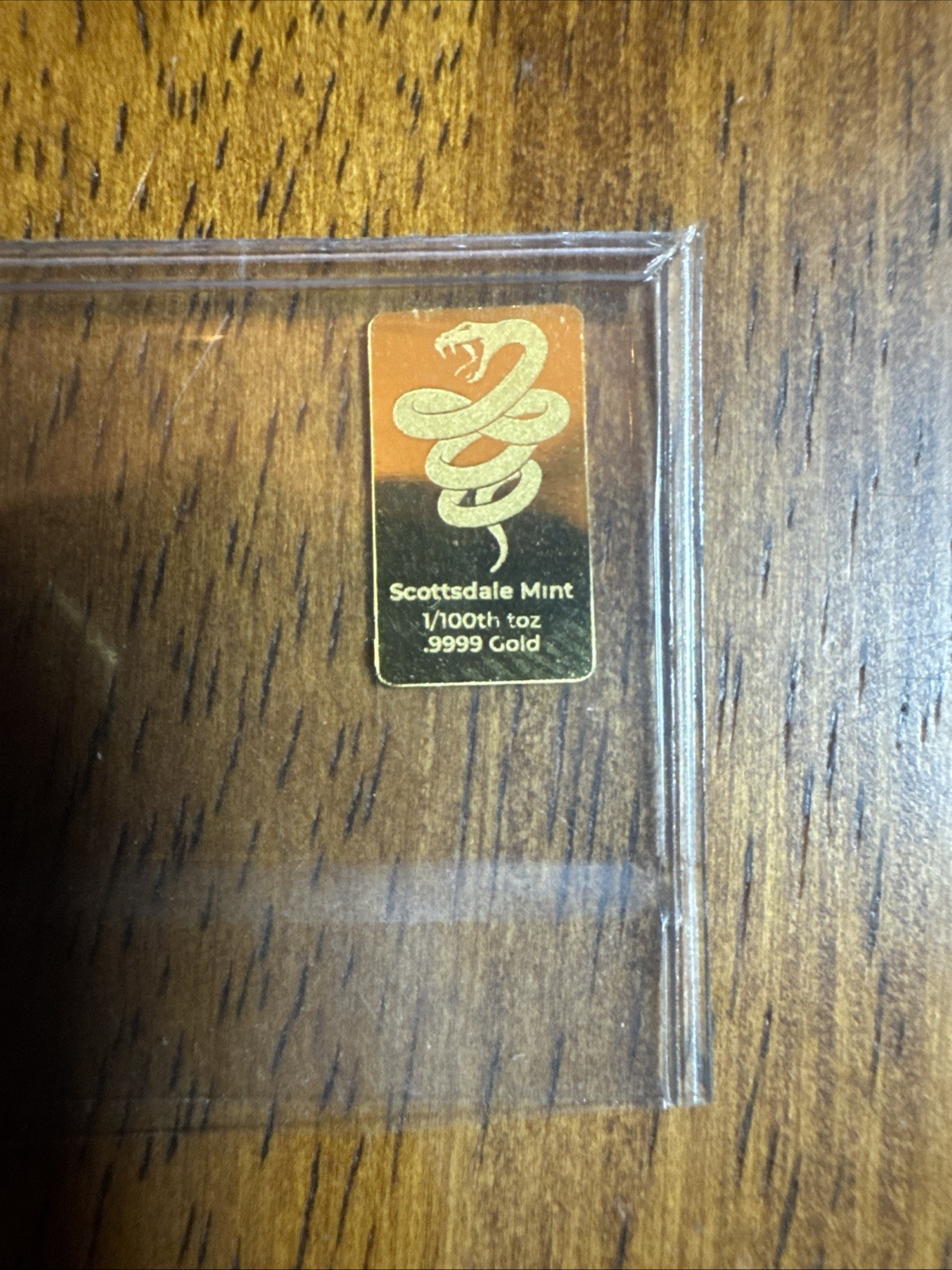 1/100 oz .9999 Snake Gold Bar by Scottsdale Mint – Fractional Gold Bullion BU