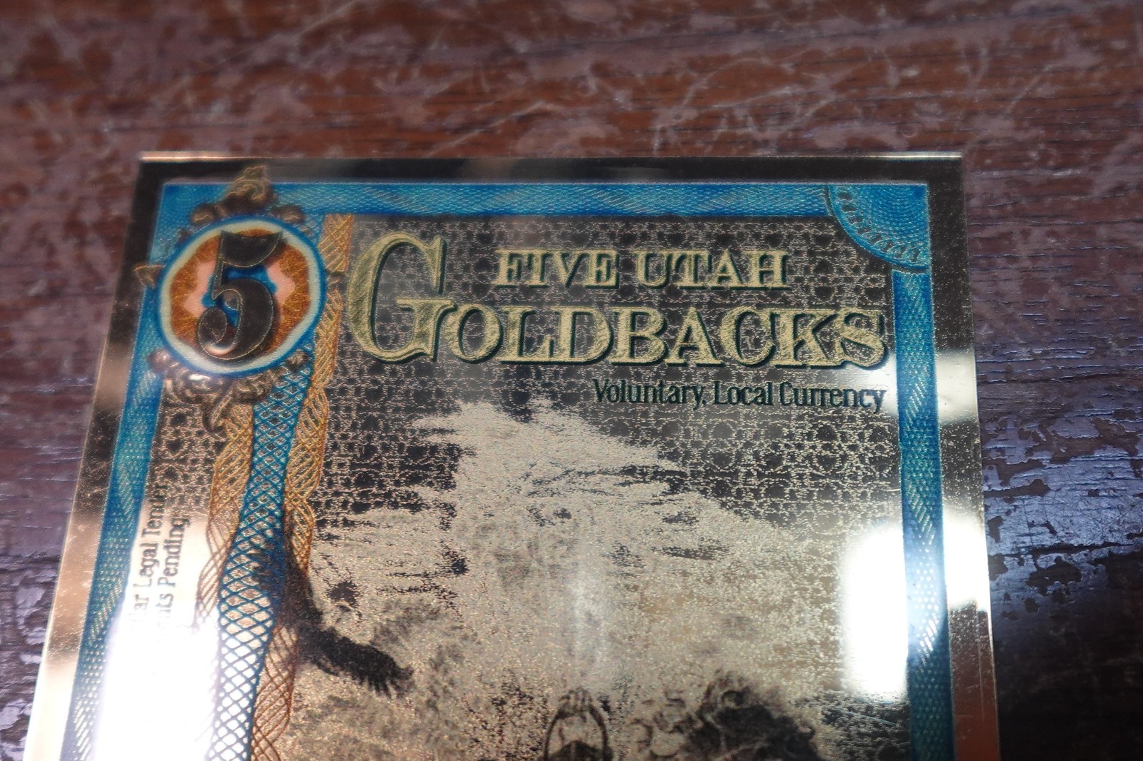 2019 Aurum 5 GB Utah 1/200oz 24K Gold Foil Note Ltd. Edition Five Goldbacks