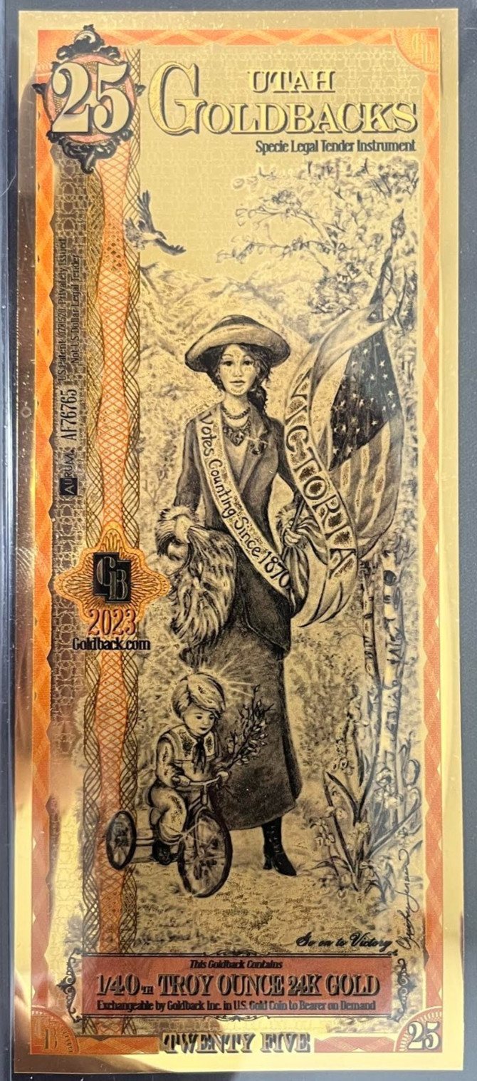 25 Utah Goldback – Aurum Gold Foil Note (24k)